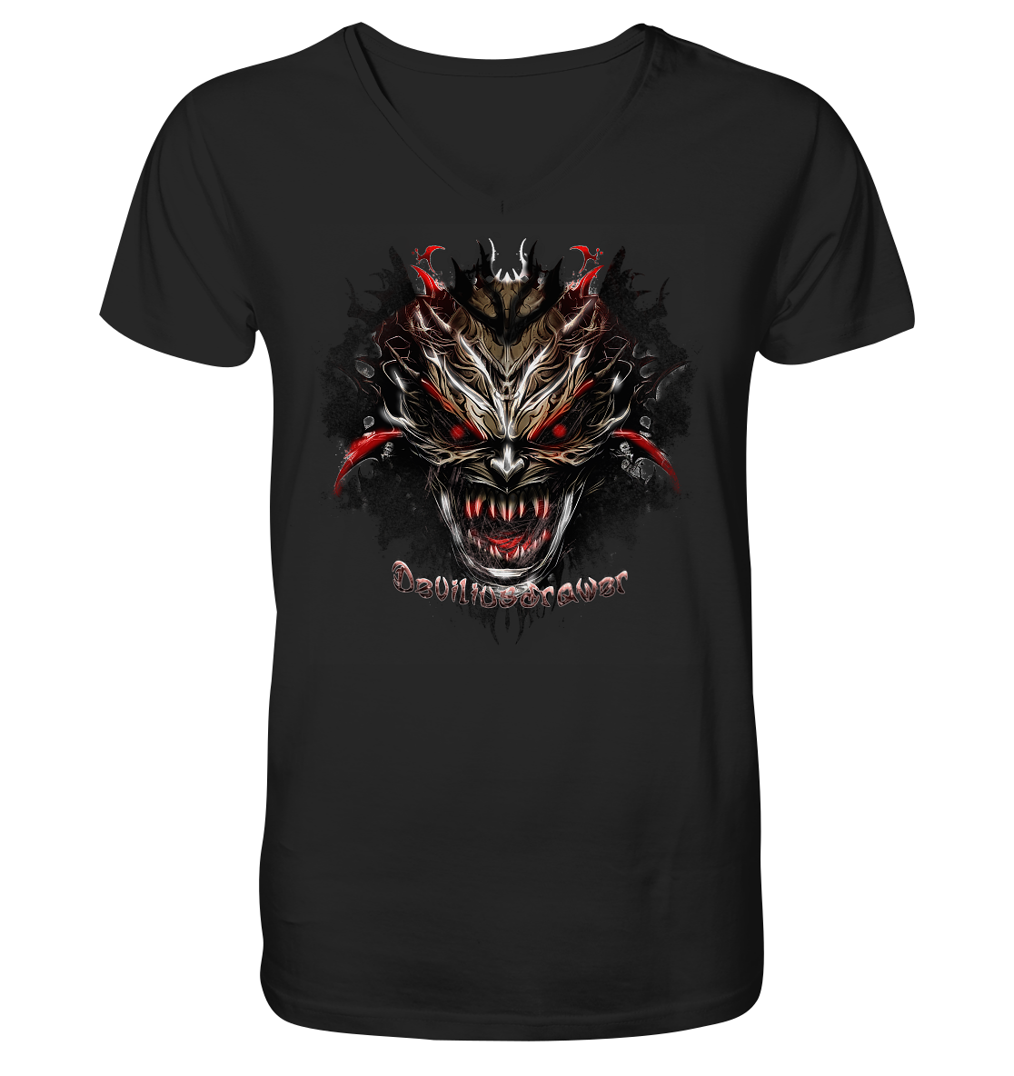 Deviliusdrawer Dark Redeyed Devil - V-Neck Shirt