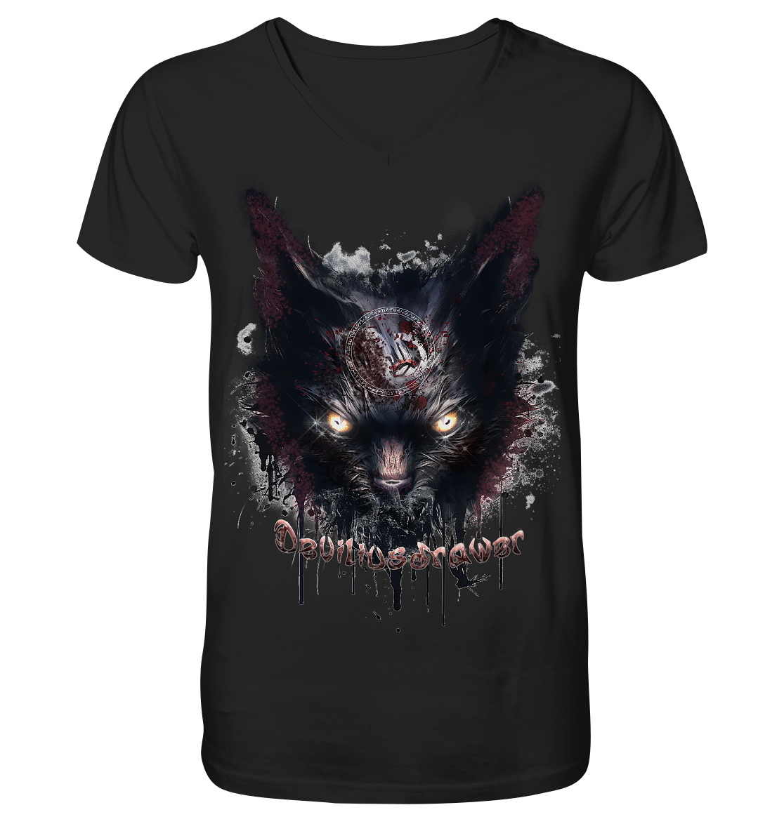 Deviliusdrawer Zombie Cat - V-Neck Shirt