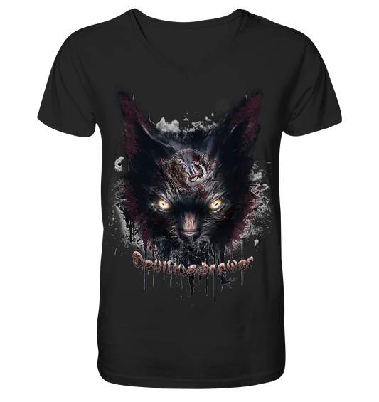 Deviliusdrawer Zombie Cat - V-Neck Shirt