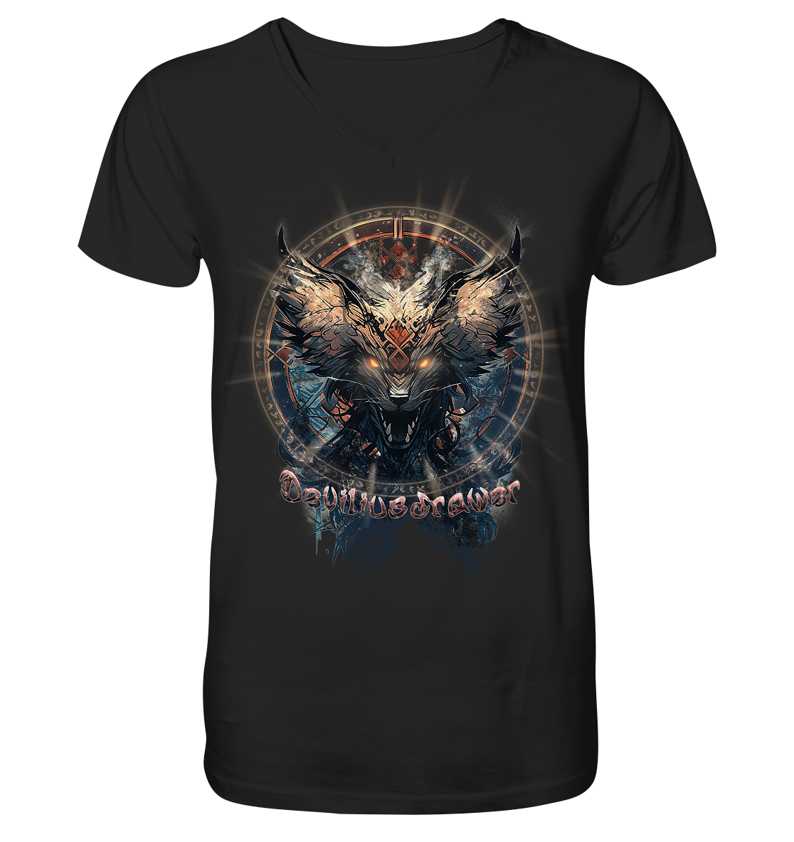 Deviliusdrawer Dark Magic Wolf - V-Neck Shirt