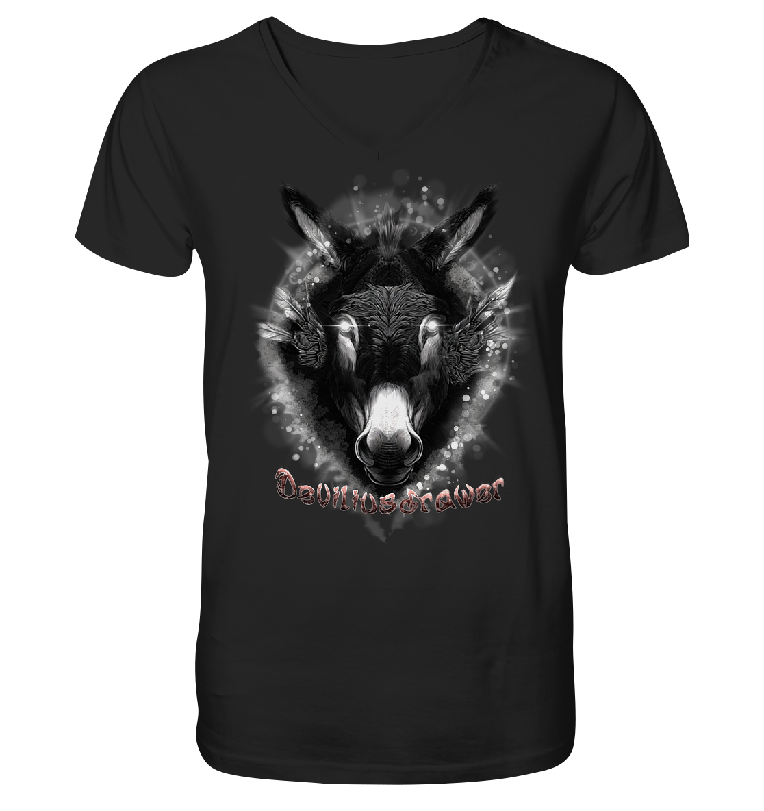Deviliusdrawer Glowing Donkey - V-Neck Shirt