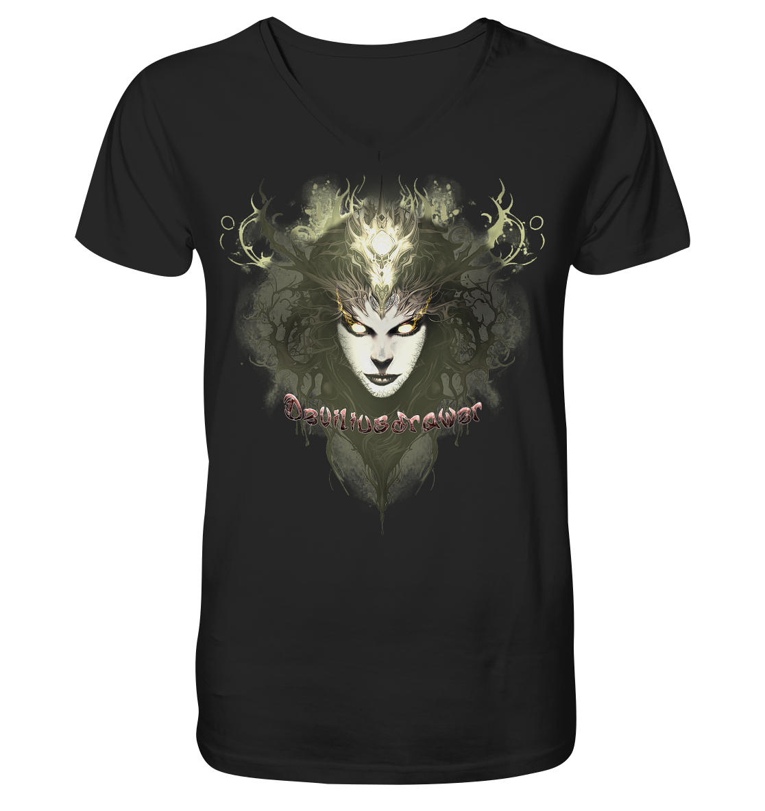 Deviliusdrawer Golden Demonica - V-Neck Shirt