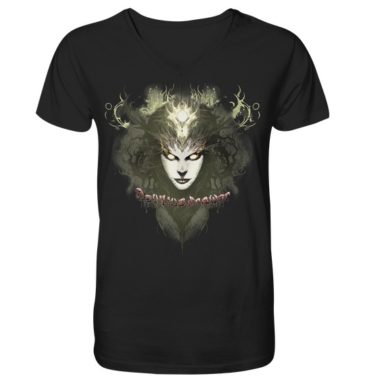 Deviliusdrawer Golden Demonica - V-Neck Shirt