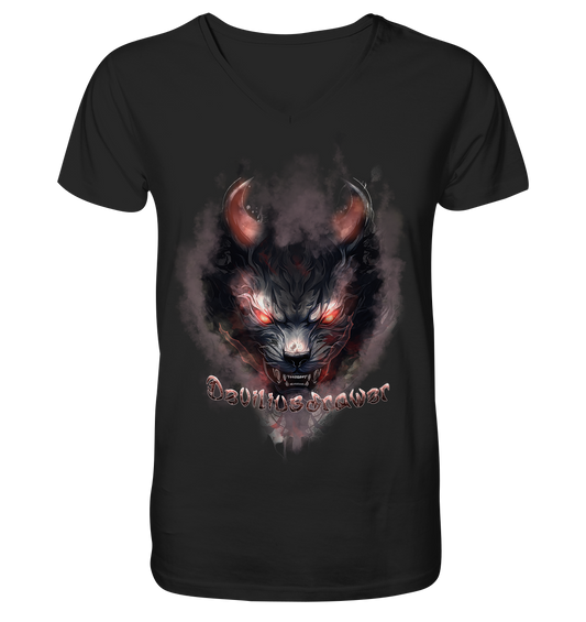 Deviliusdrawer Red Smoked Cat - V-Neck Shirt