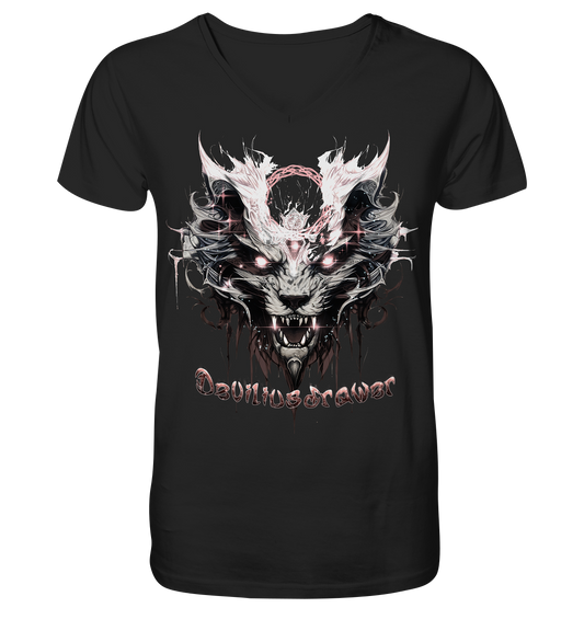 Deviliusdrawer Demonic Glow Cat - V-Neck Shirt