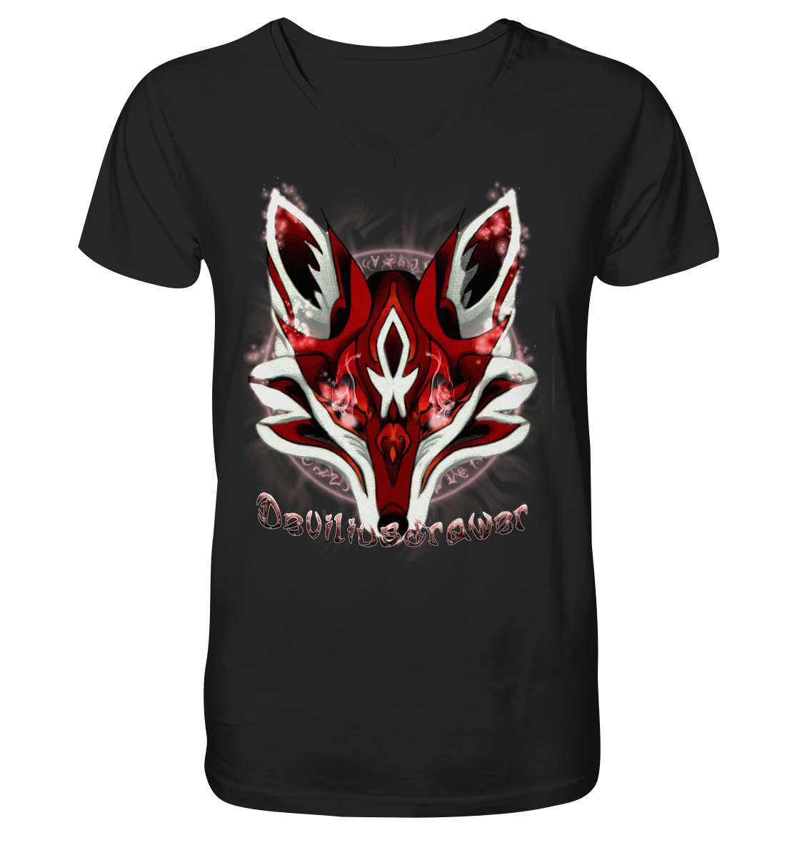Deviliusdrawer Red Eyed Fox - V-Neck Shirt