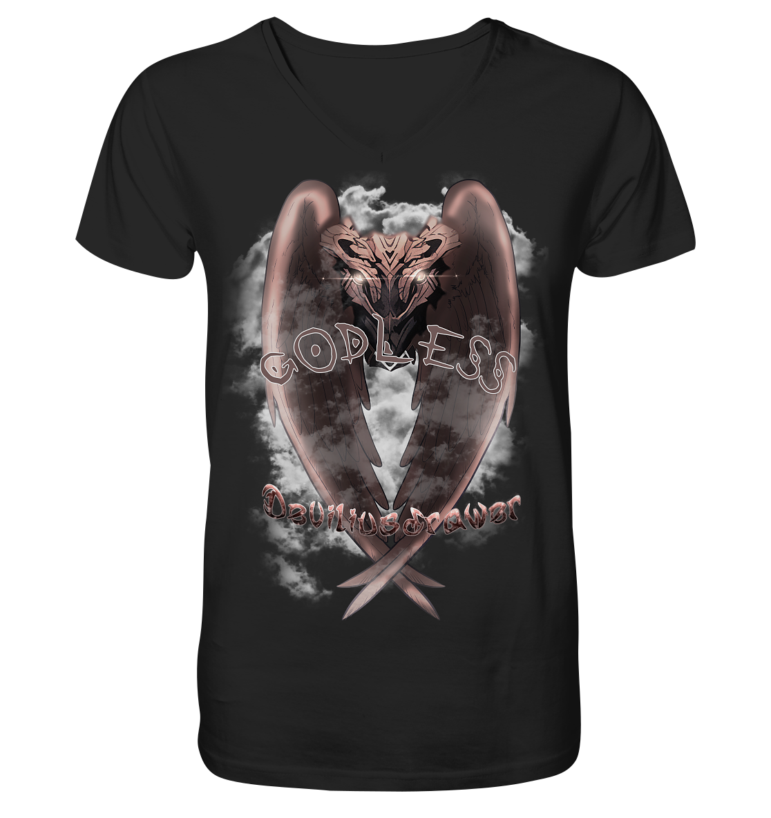 Deviliusdrawer Godless Owl - V-Neck Shirt