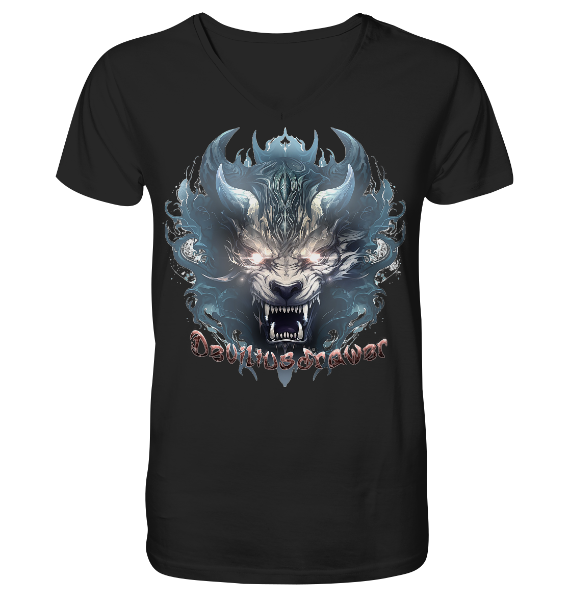 Deviliusdrawer Water Horn Tiger - V-Neck Shirt