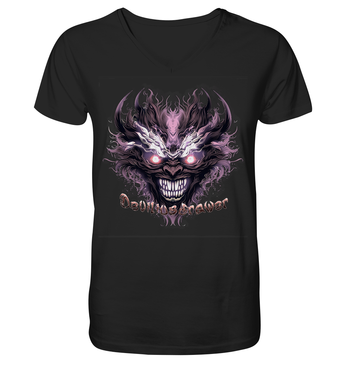 Deviliusdrawer Crazy Mask - V-Neck Shirt