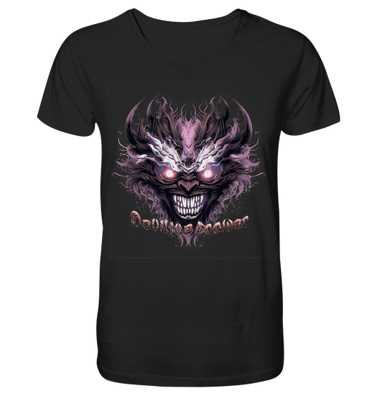 Deviliusdrawer Crazy Mask - V-Neck Shirt