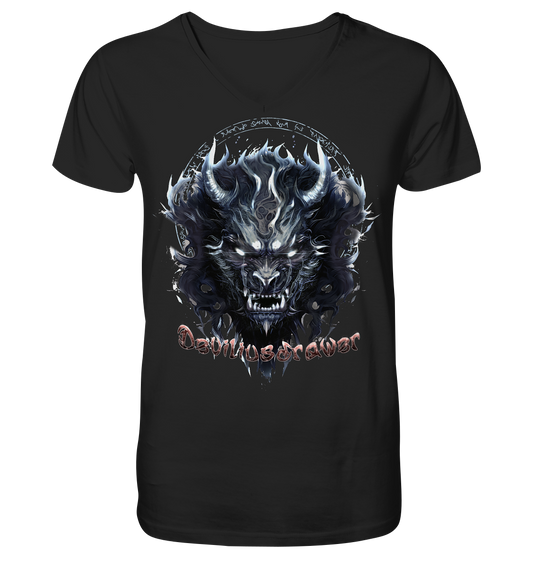 Deviliusdrawer Dark Wolf Mask - V-Neck Shirt