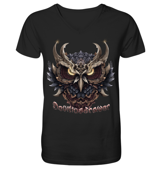 Deviliusdrawer Golden Owl - V-Neck Shirt