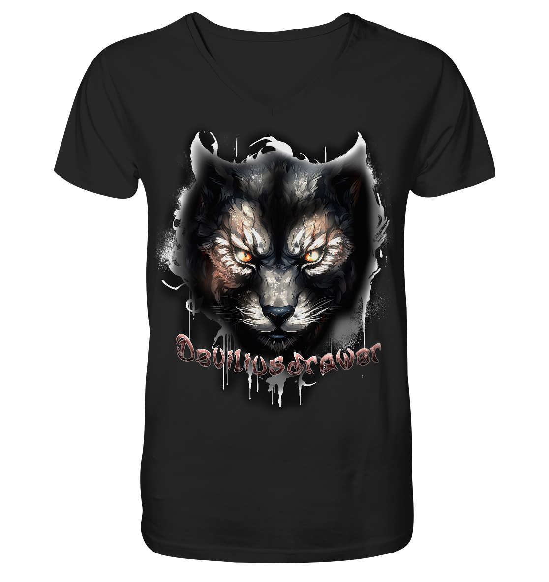 Deviliusdrawer Vampire Cat - V-Neck Shirt