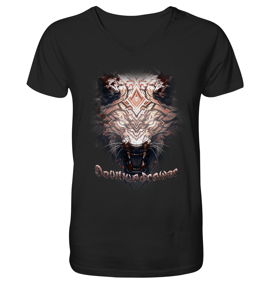 Deviliusdrawer Gold Metal Tiger - V-Neck Shirt