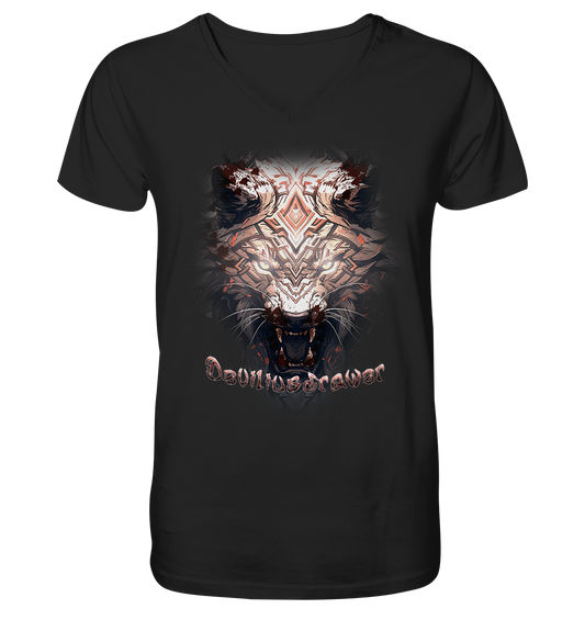 Deviliusdrawer Gold Metal Tiger - V-Neck Shirt