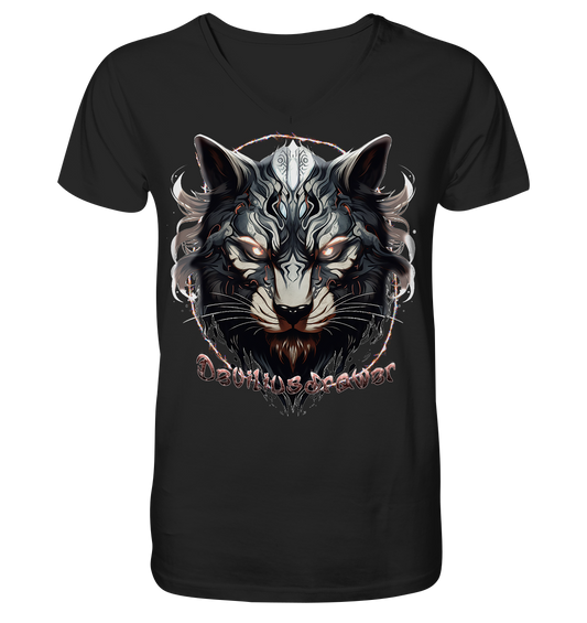 Deviliusdrawer Wolfcat - V-Neck Shirt