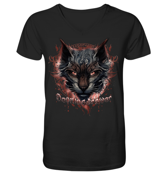Deviliusdrawer Devil Cat - V-Neck Shirt