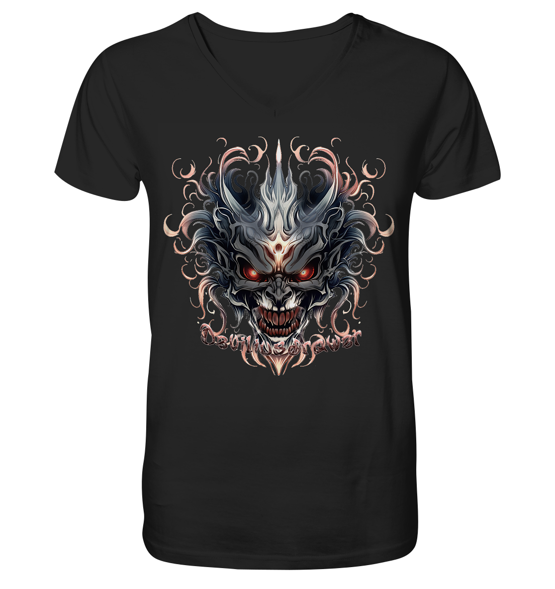 Deviliusdrawer Demon Mask - V-Neck Shirt