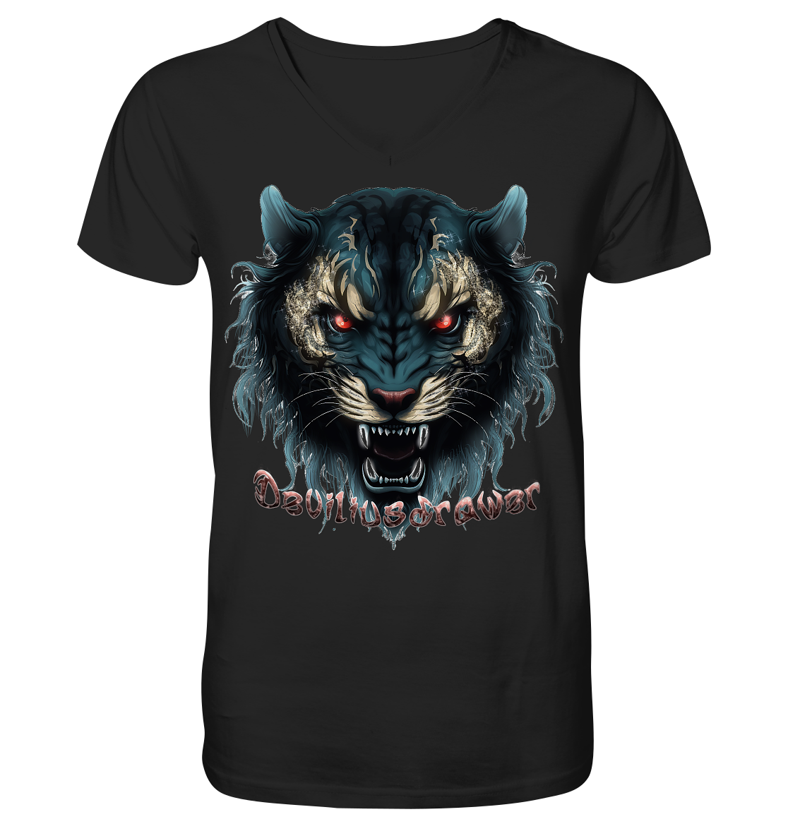 Deviliusdrawer Tigercat - V-Neck Shirt