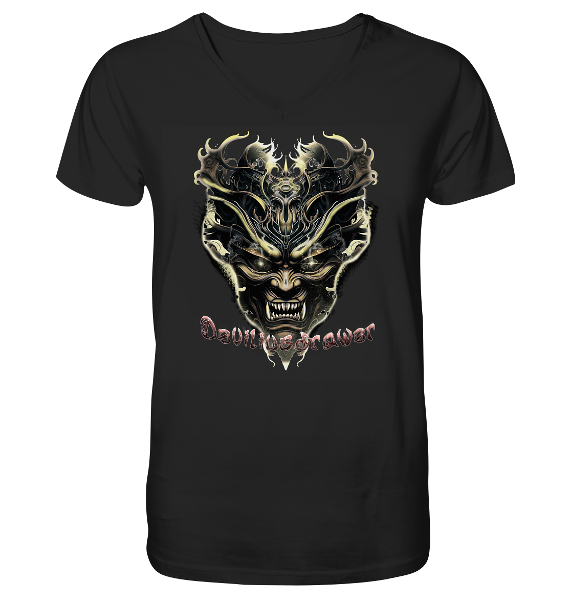 Deviliusdrawer Golden Demon Vampire - V-Neck Shirt