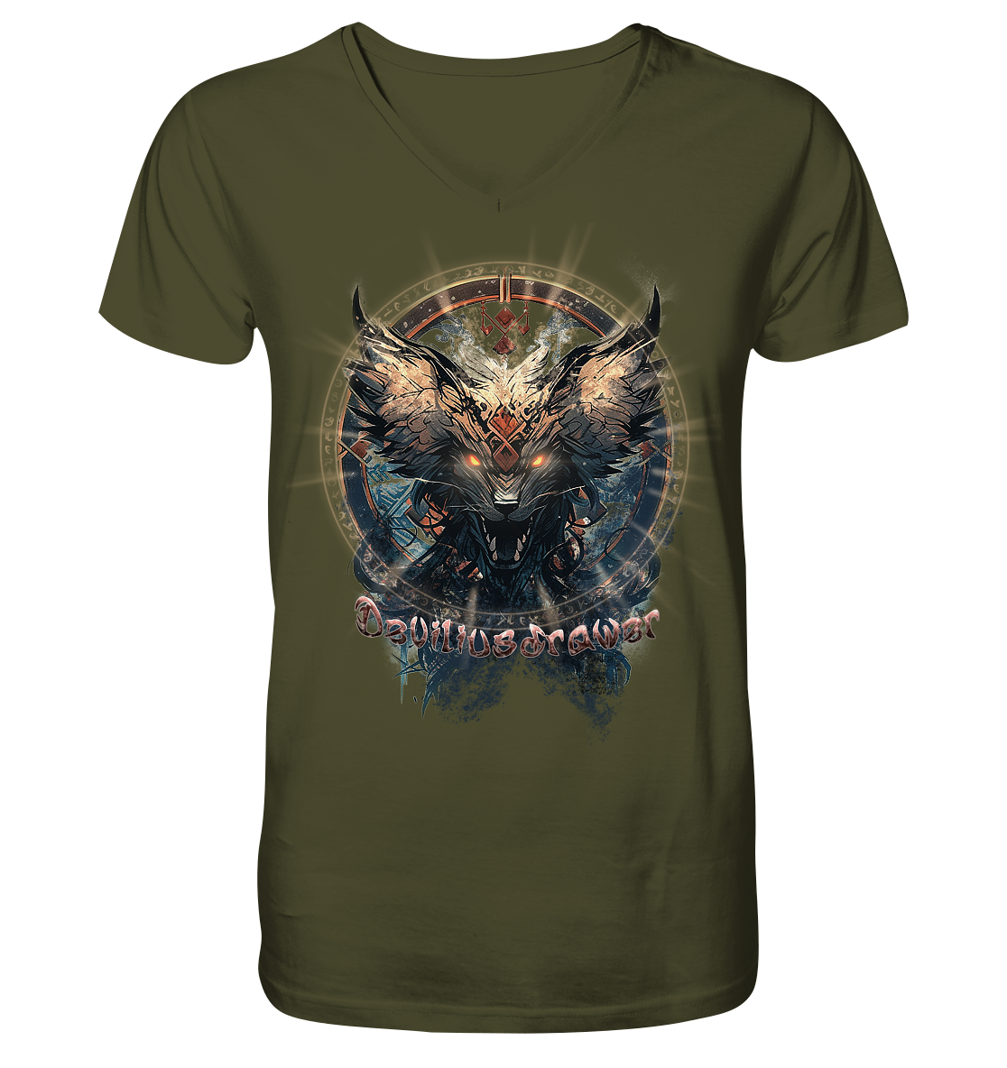 Deviliusdrawer Dark Magic Wolf - V-Neck Shirt