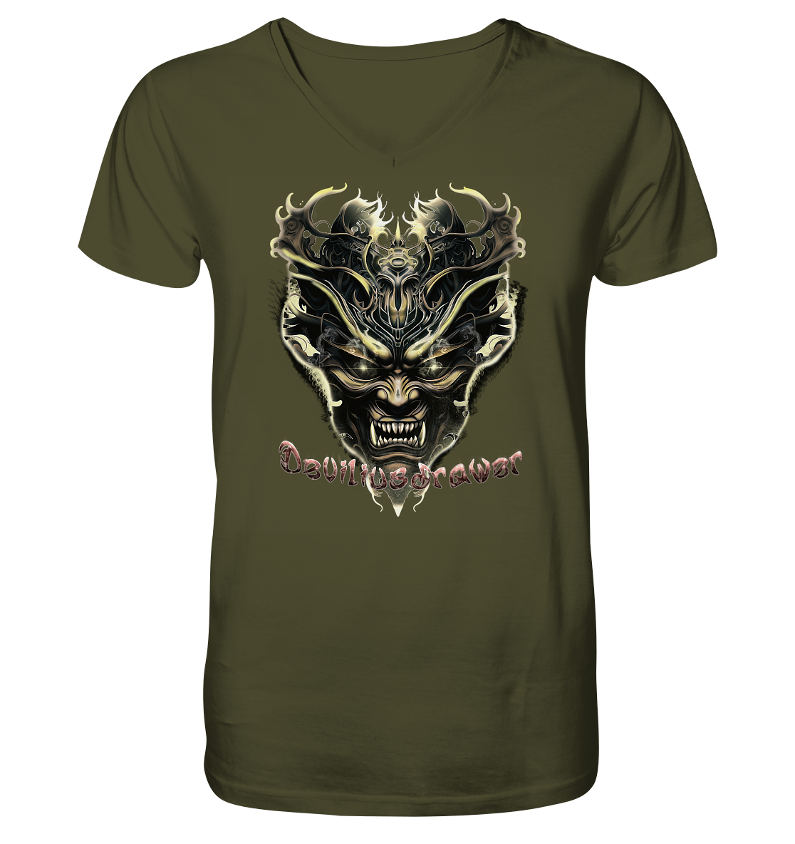 Deviliusdrawer Golden Demon Vampire - V-Neck Shirt