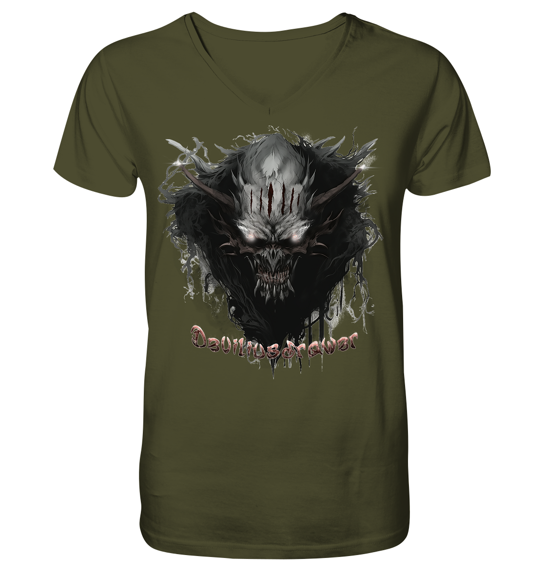 Deviliusdrawer Dark Smoke Demon - V-Neck Shirt