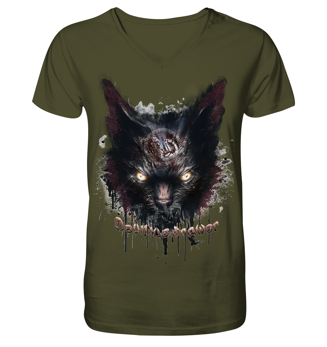 Deviliusdrawer Zombie Cat - V-Neck Shirt