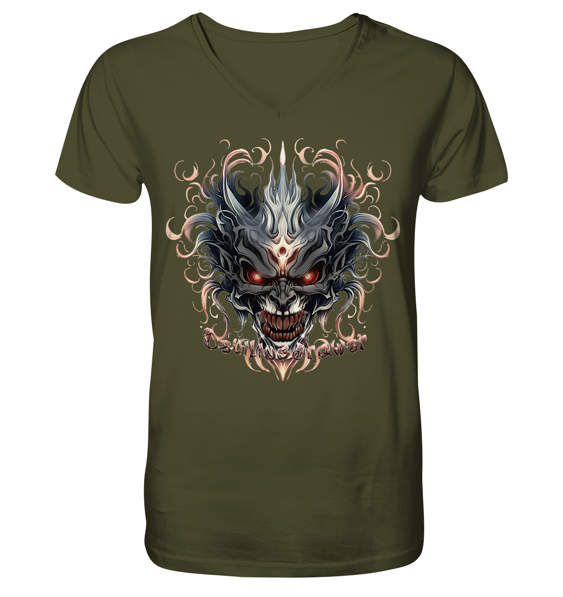 Deviliusdrawer Demon Mask - V-Neck Shirt