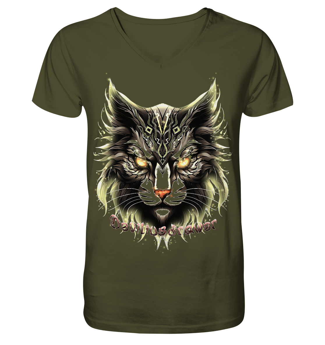 Deviliusdrawer Golden Cat - V-Neck Shirt