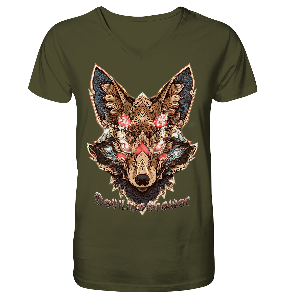 Deviliusdrawer Cristal Kitsune - V-Neck Shirt