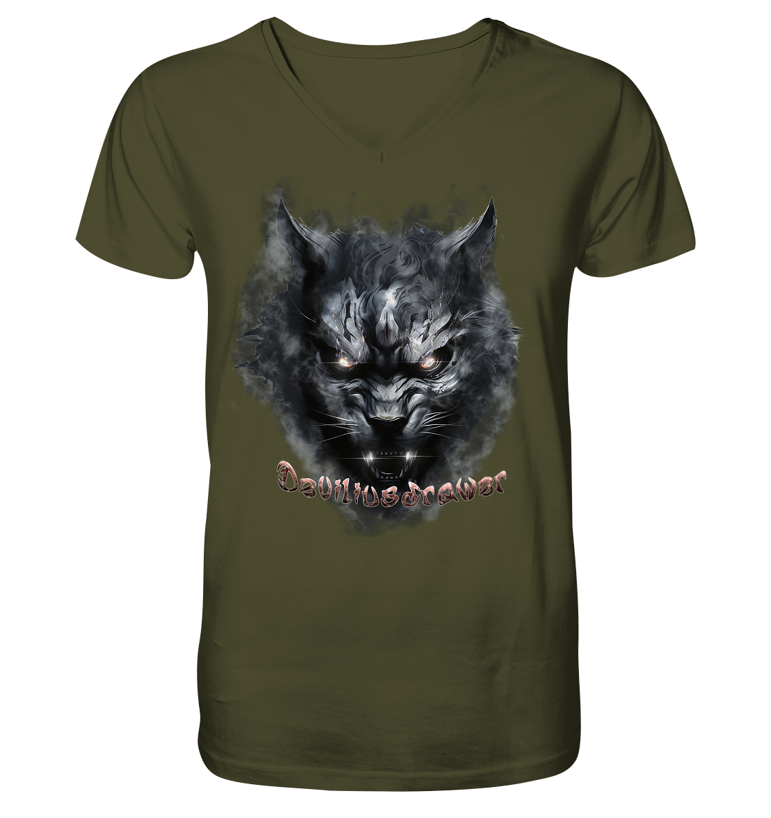 Deviliusdrawer Dark Beast Tiger  - V-Neck Shirt