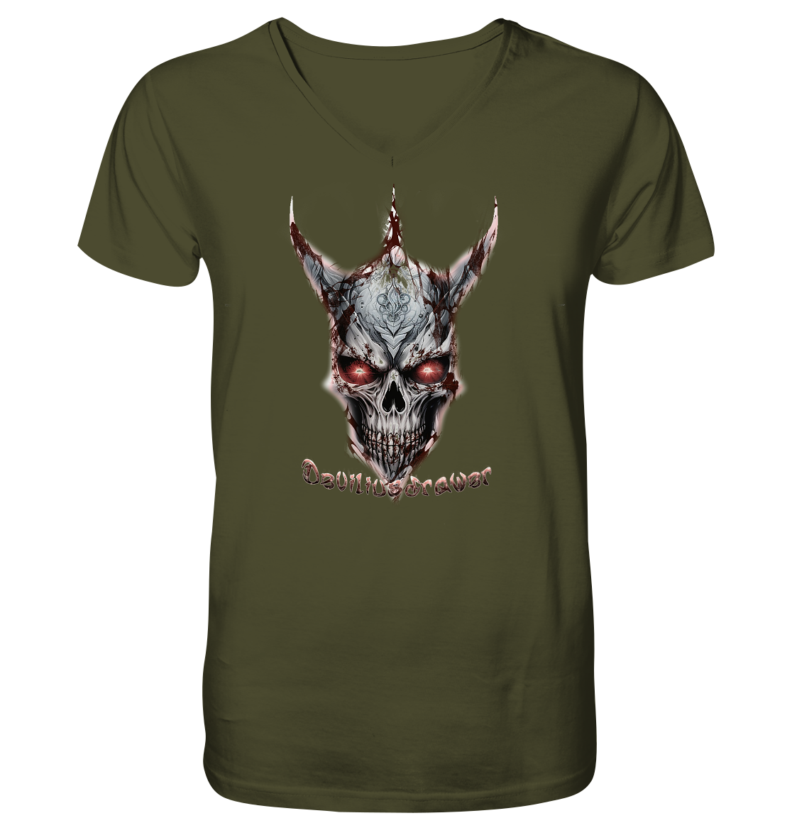 Deviliusdrawer Bloody Skeleton - V-Neck Shirt