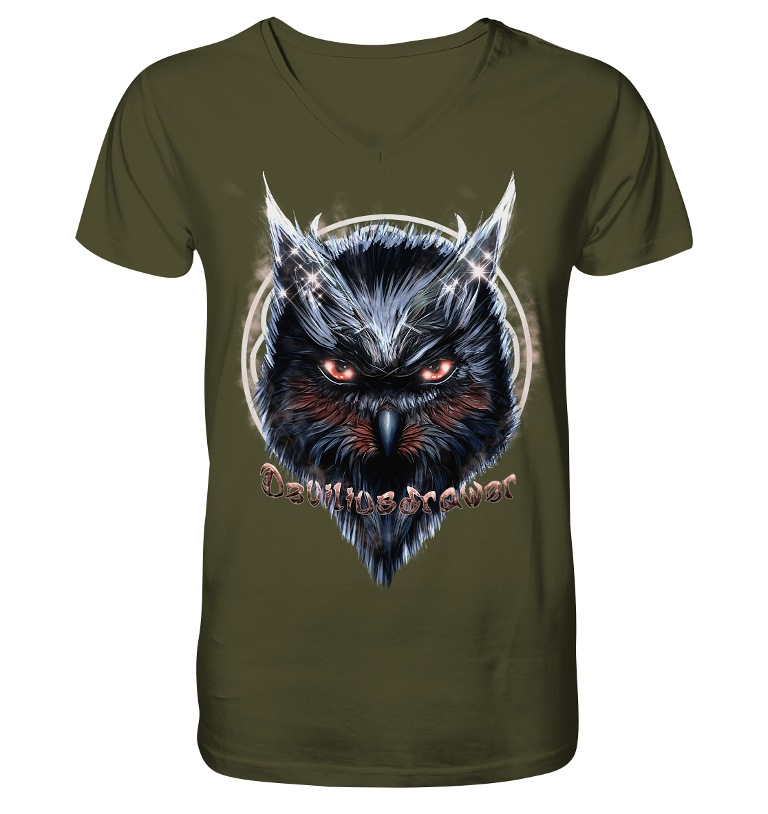Deviliusdrawer Fire Owl - V-Neck Shirt
