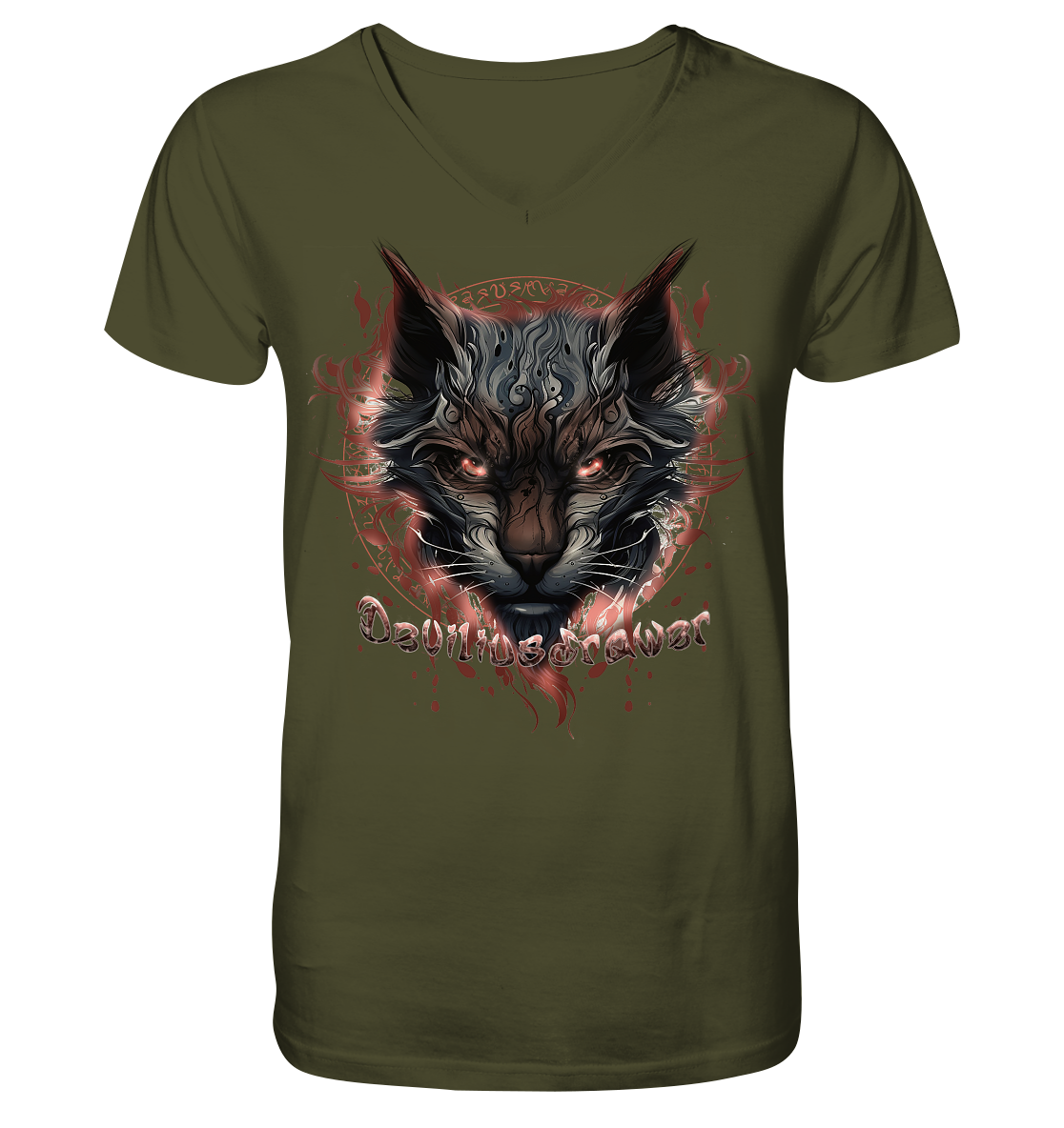 Deviliusdrawer Devil Cat - V-Neck Shirt