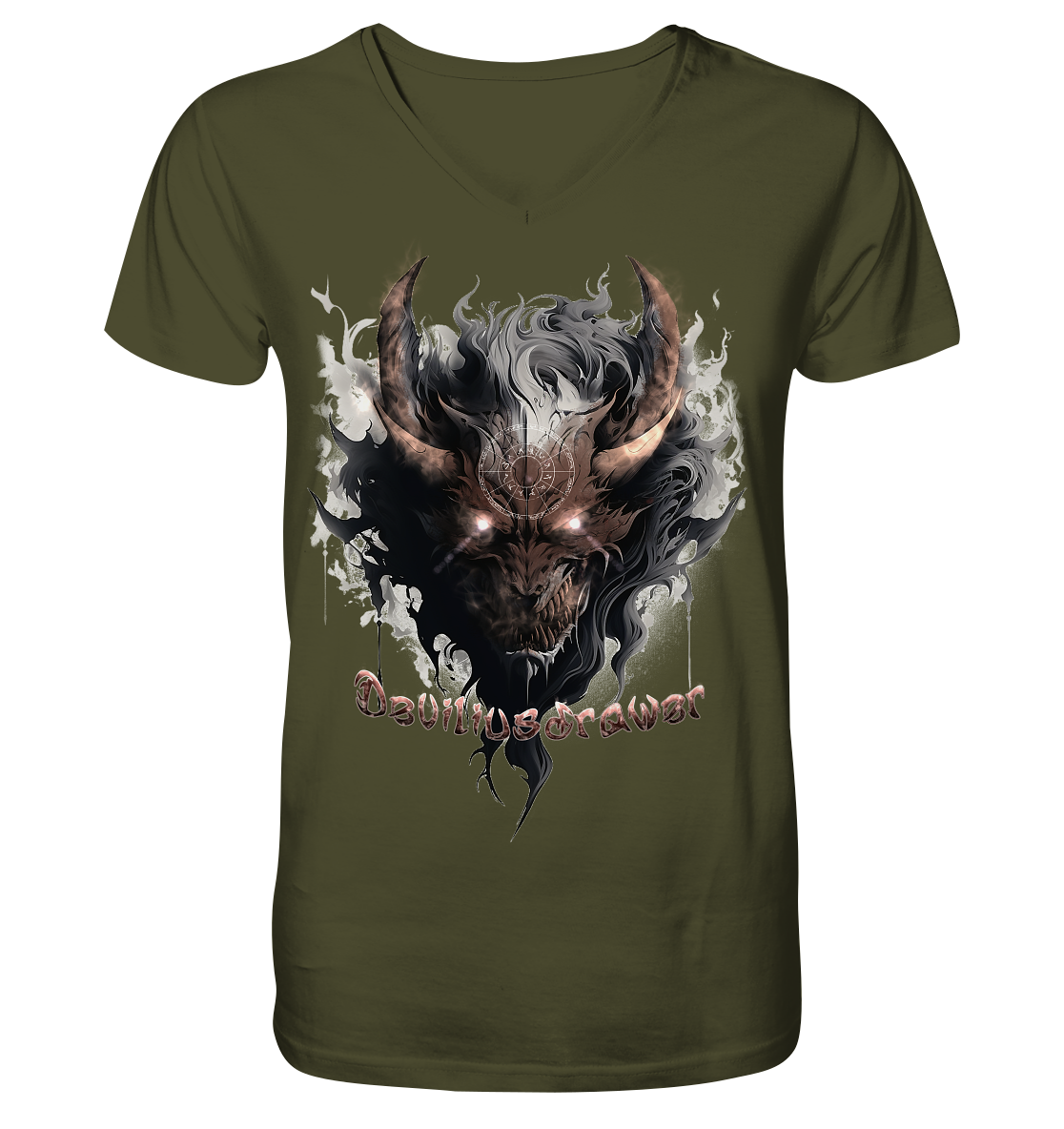 Deviliusdrawer Magic Redeyed Demon - V-Neck Shirt