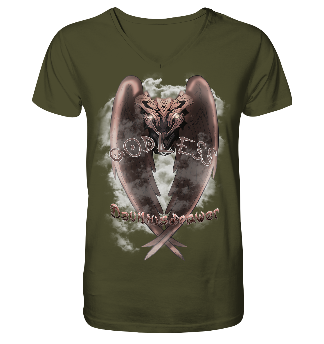 Deviliusdrawer Godless Owl - V-Neck Shirt