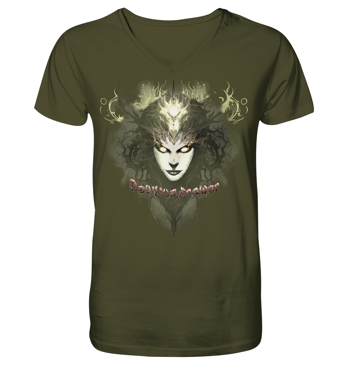 Deviliusdrawer Golden Demonica - V-Neck Shirt