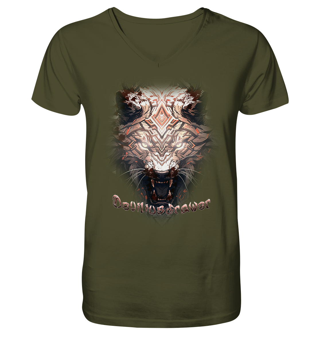 Deviliusdrawer Gold Metal Tiger - V-Neck Shirt