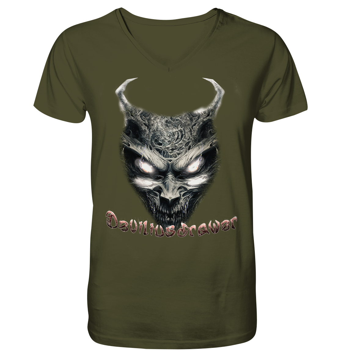 Deviliusdrawer Demonic Evil Zombie - V-Neck Shirt