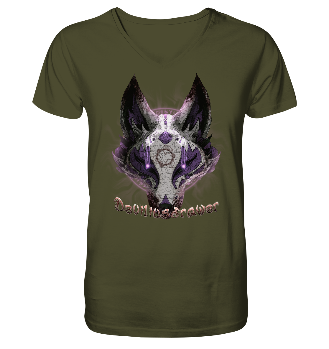Deviliusdrawer Dark Kitsune - V-Neck Shirt