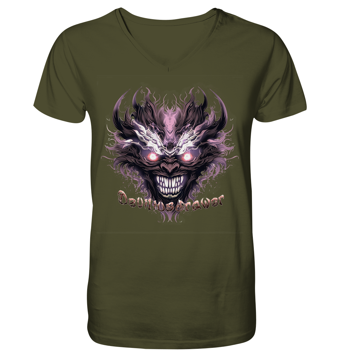 Deviliusdrawer Crazy Mask - V-Neck Shirt