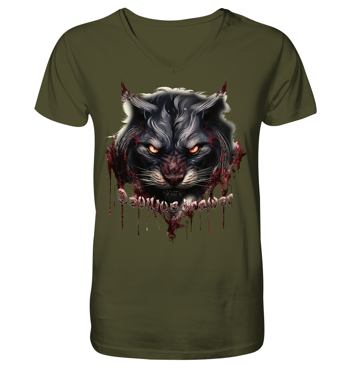 Deviliusdrawer Badass Cat - V-Neck Shirt
