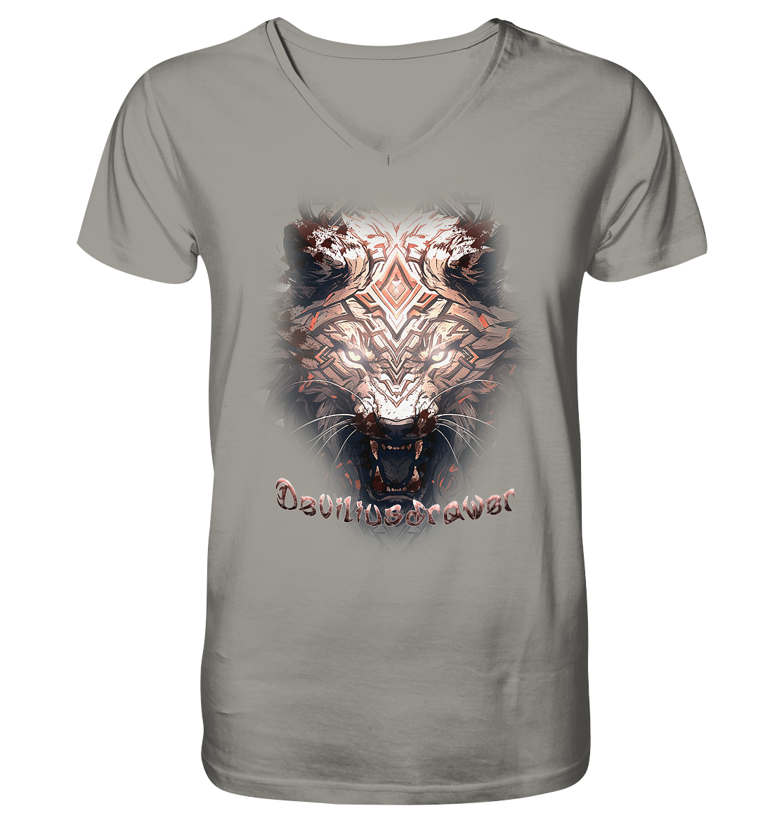Deviliusdrawer Gold Metal Tiger - V-Neck Shirt