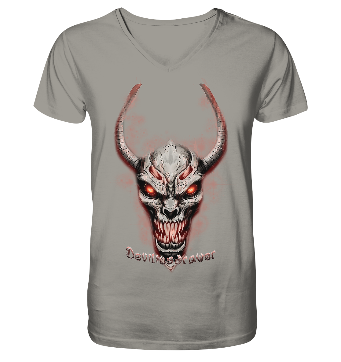 Deviliusdrawer Red Eyed Skeleton - V-Neck Shirt