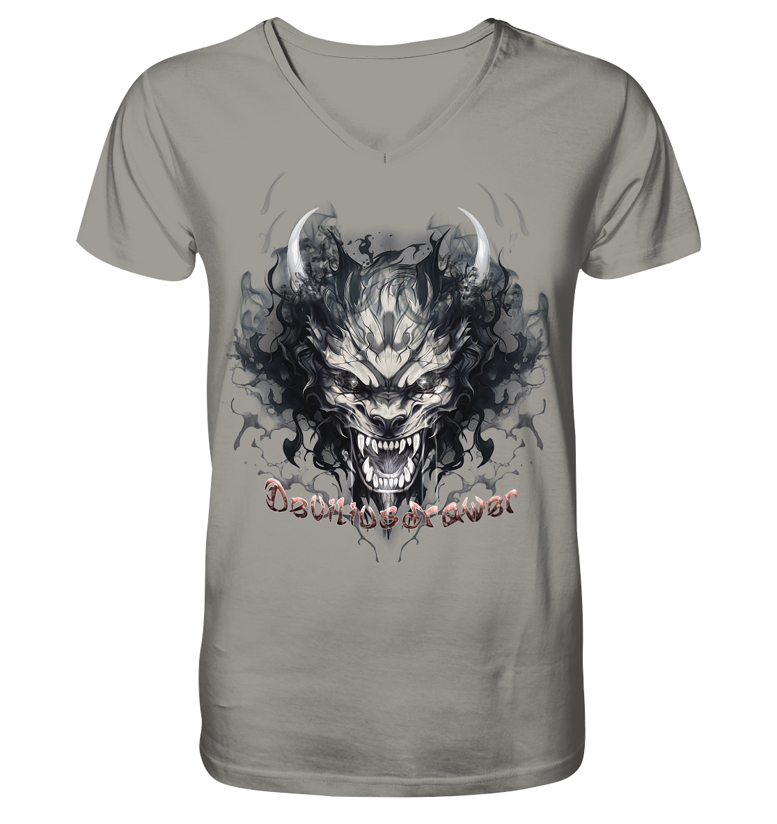 Deviliusdrawer Smoke Beast - V-Neck Shirt