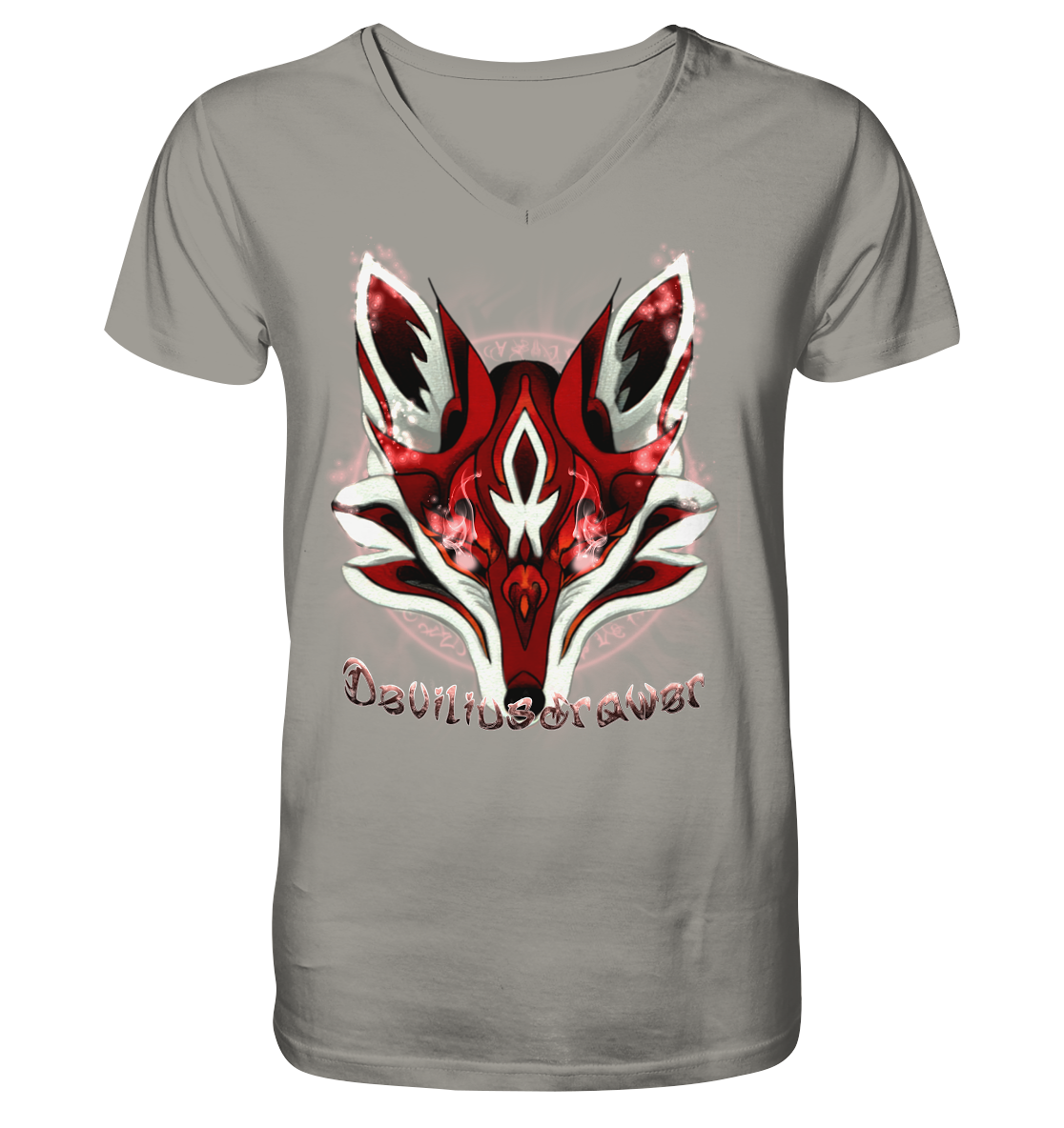 Deviliusdrawer Red Eyed Fox - V-Neck Shirt