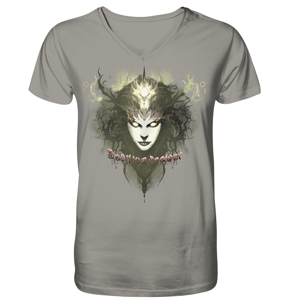 Deviliusdrawer Golden Demonica - V-Neck Shirt