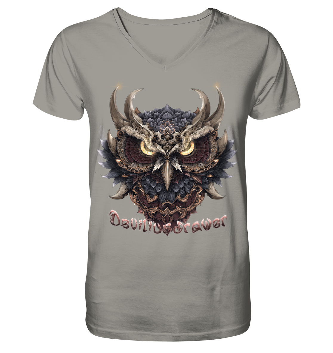 Deviliusdrawer Golden Owl - V-Neck Shirt