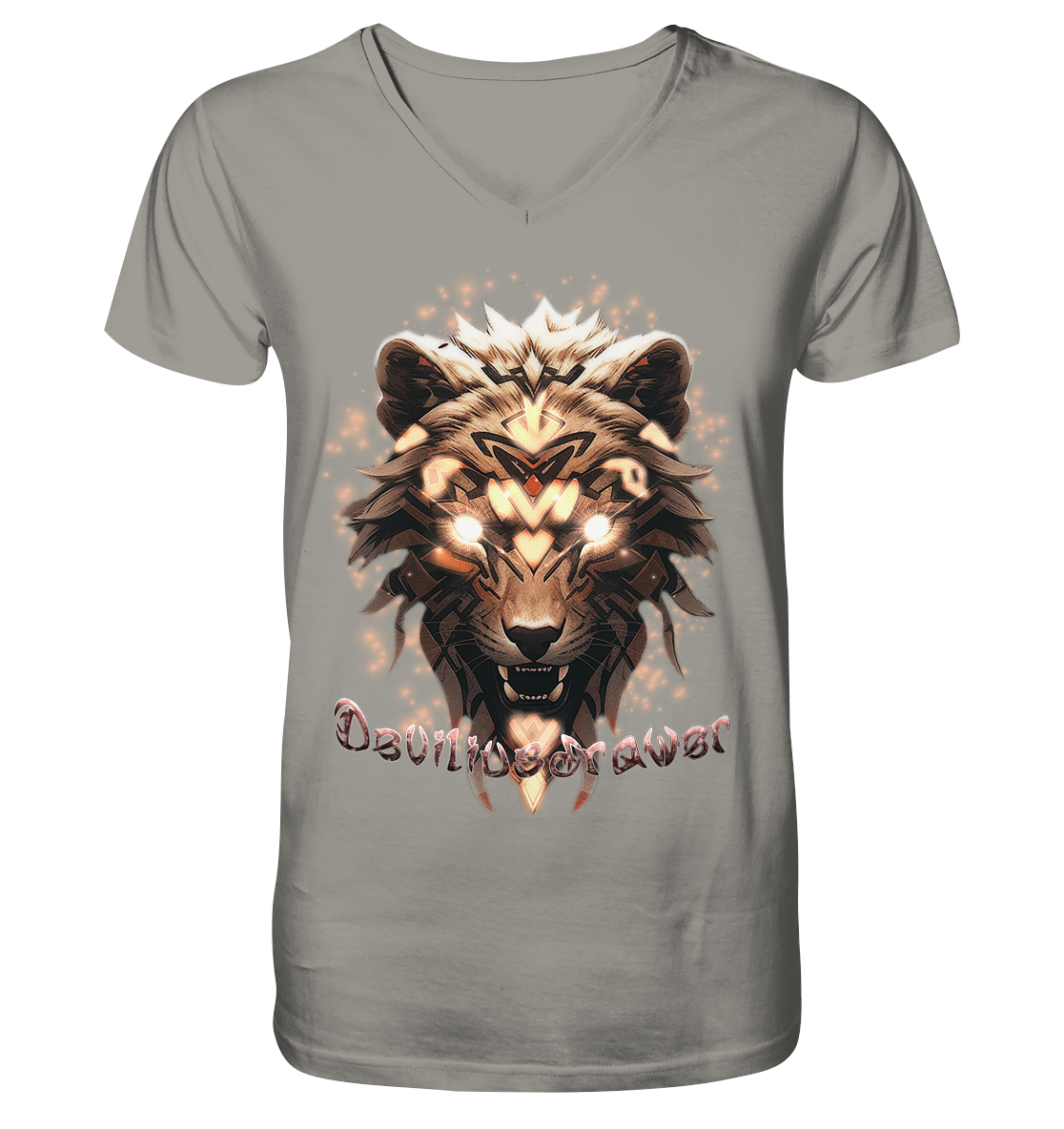 Deviliusdrawer Gold Weartiger - V-Neck Shirt